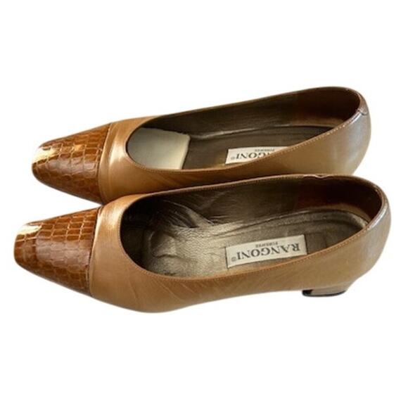 Y2K Rangoni Firenze Tan Leather Cap-Toe Pumps – 8.5B - Picture 3 of 13